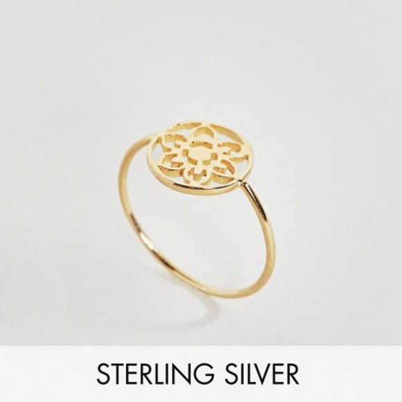 ASOS Jewelry - ASOS, Gold-Plated Sterling Silver Filigree Ring